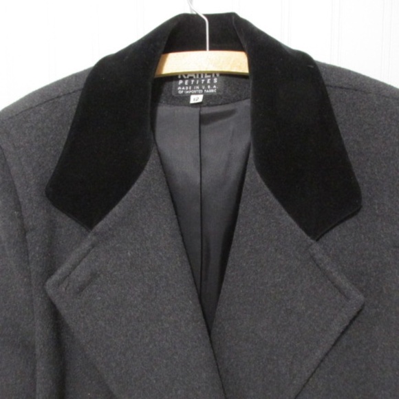 Vintage Karen Double-Breasted Wool Cashmere Blend Button Up Coat, Size 12 - Picture 2 of 8